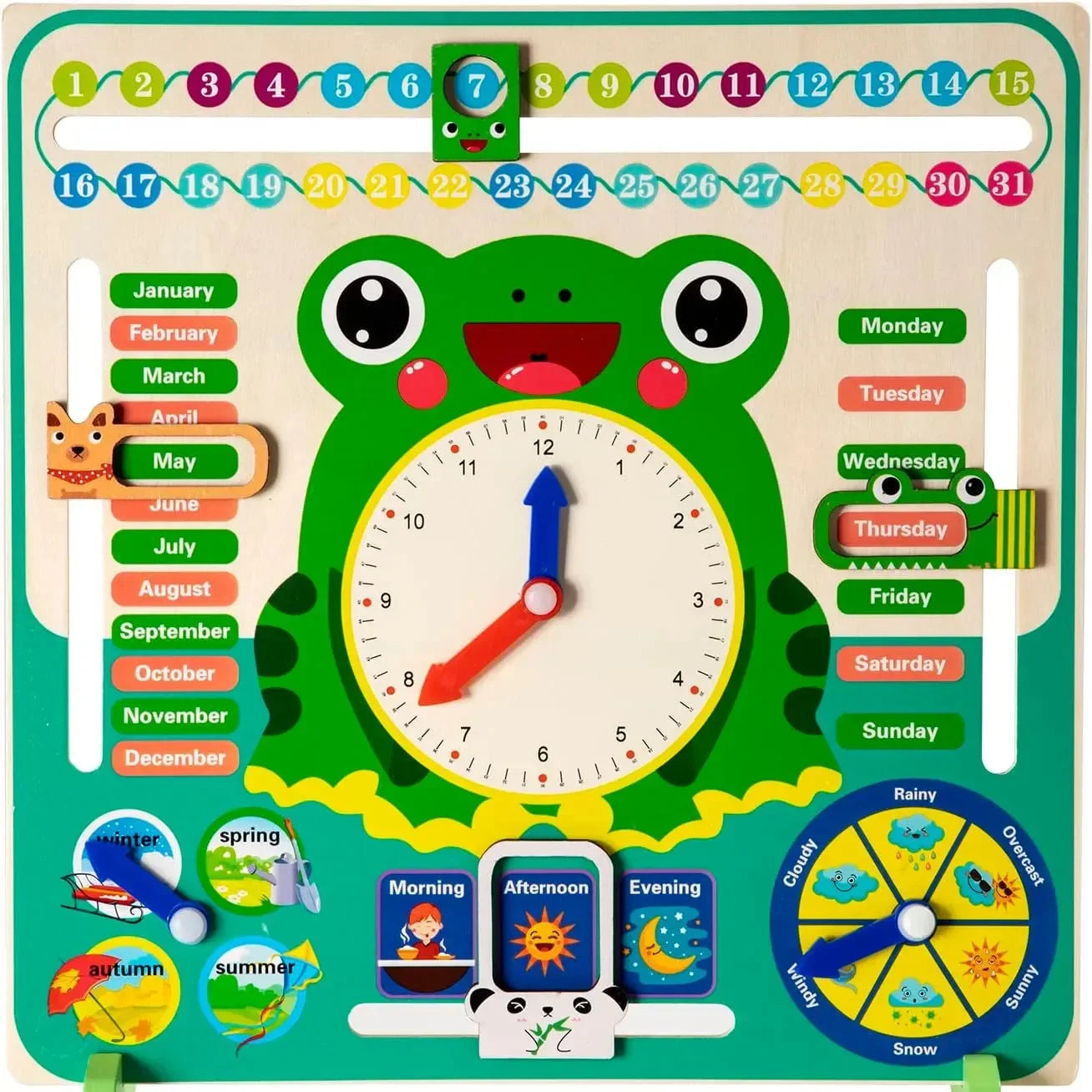 Frog Multifunctional 7-in-1 Calendar Clock - KawaiWorld