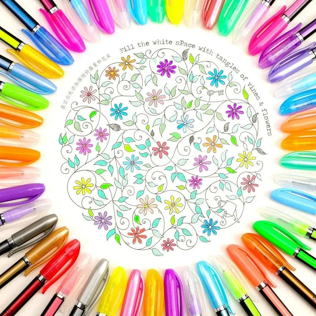 Glimmer & Flow Metallic Glitter Pens (Set of 48)