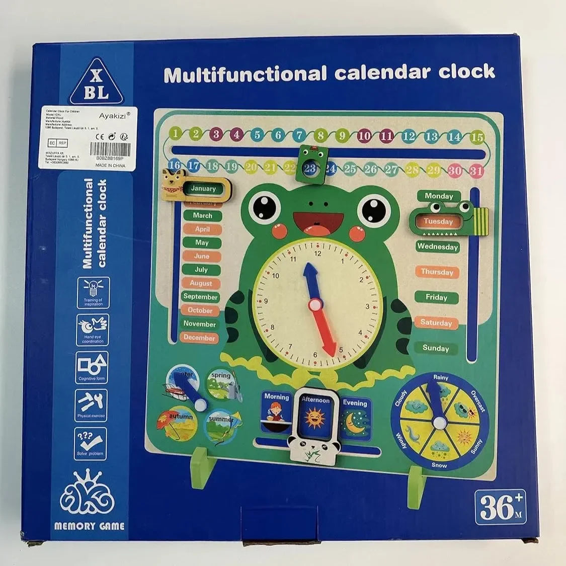 Frog Multifunctional 7-in-1 Calendar Clock - KawaiWorld
