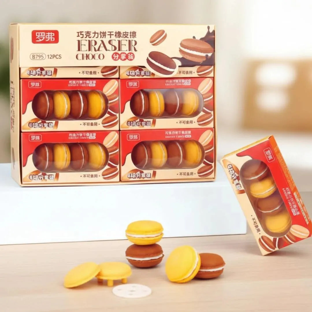 Macaron Take Apart Cookie Erasers (Set of 4) - KawaiWorld