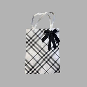 Designer Monochrome Plaid Aesthetic Gift Bag
