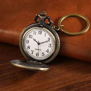 Timeless Vintage Quartz Pocket Watch Keychain - KawaiWorld