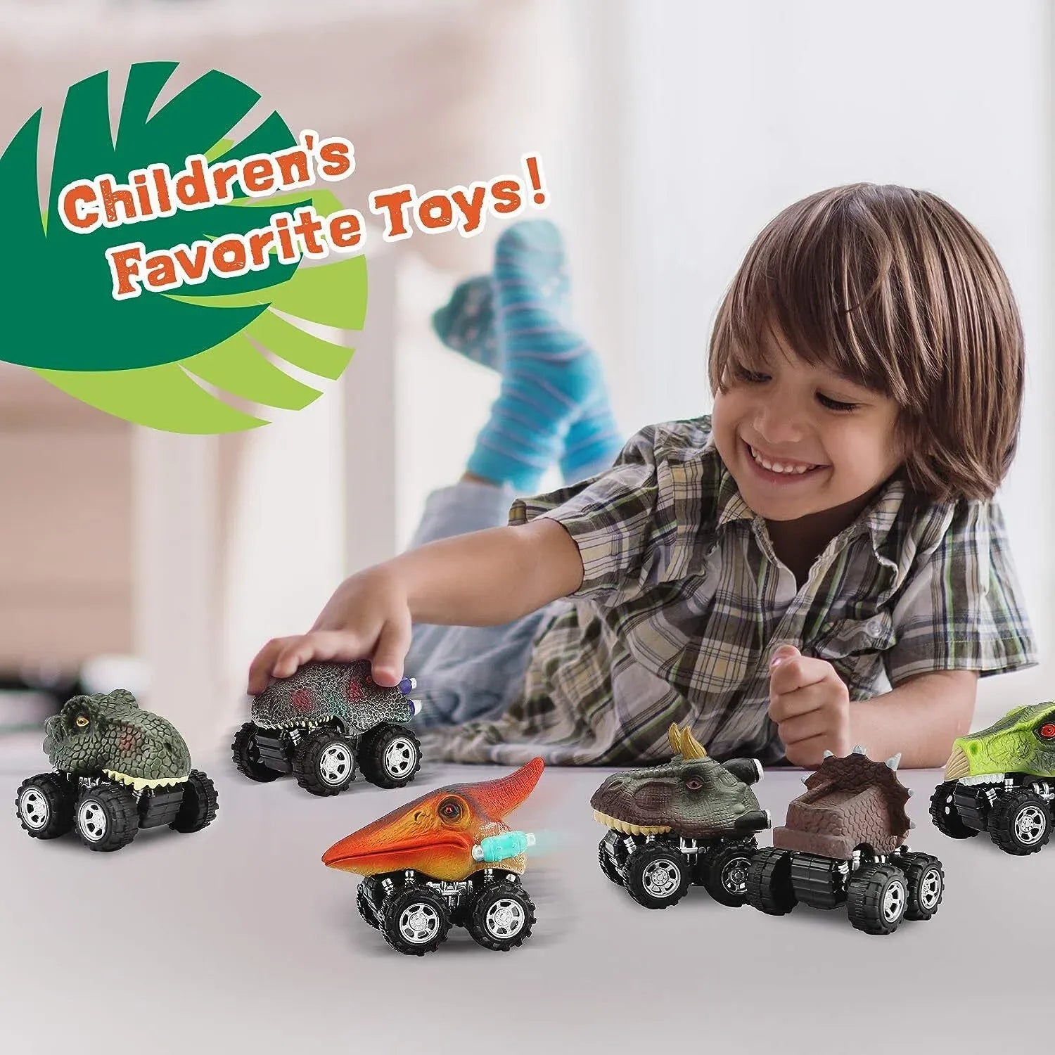 Prehistoric Dinosaur Pull Back Cars (Set of 6) - KawaiWorld