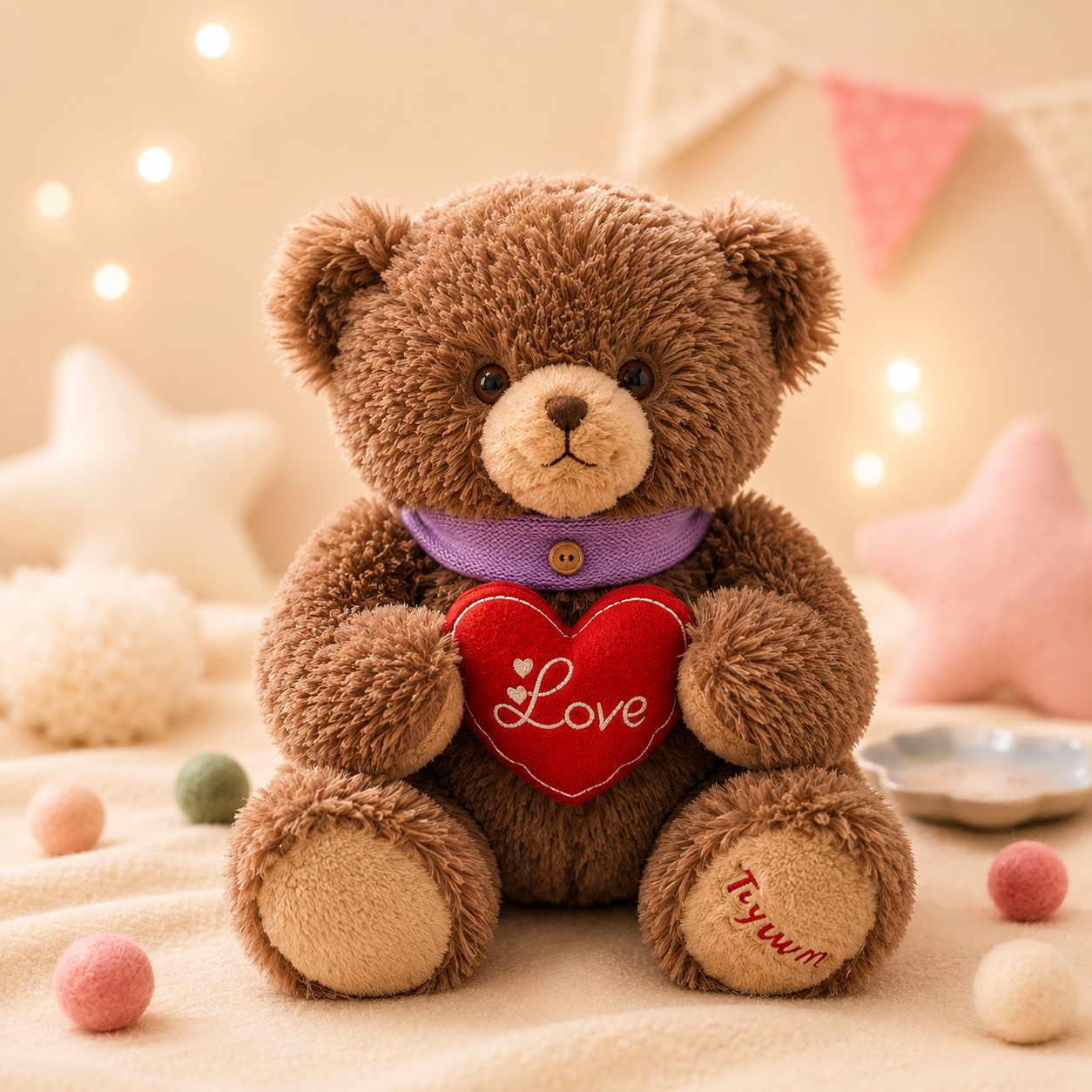 Cuddle Boba Heart Teddy Plush (30 cm) - KawaiWorld