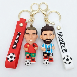 Football Star Player Silicone Keychain