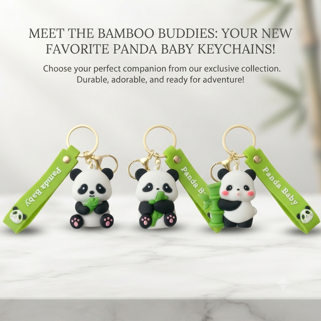 Bamboo Buddy Panda Baby 3D Keychain