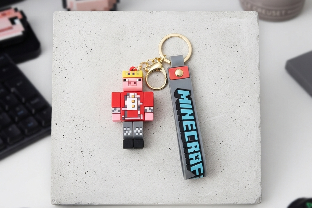 Minecraft Character 3D Silicone Keychain
