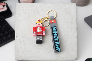 Minecraft Character 3D Silicone Keychain