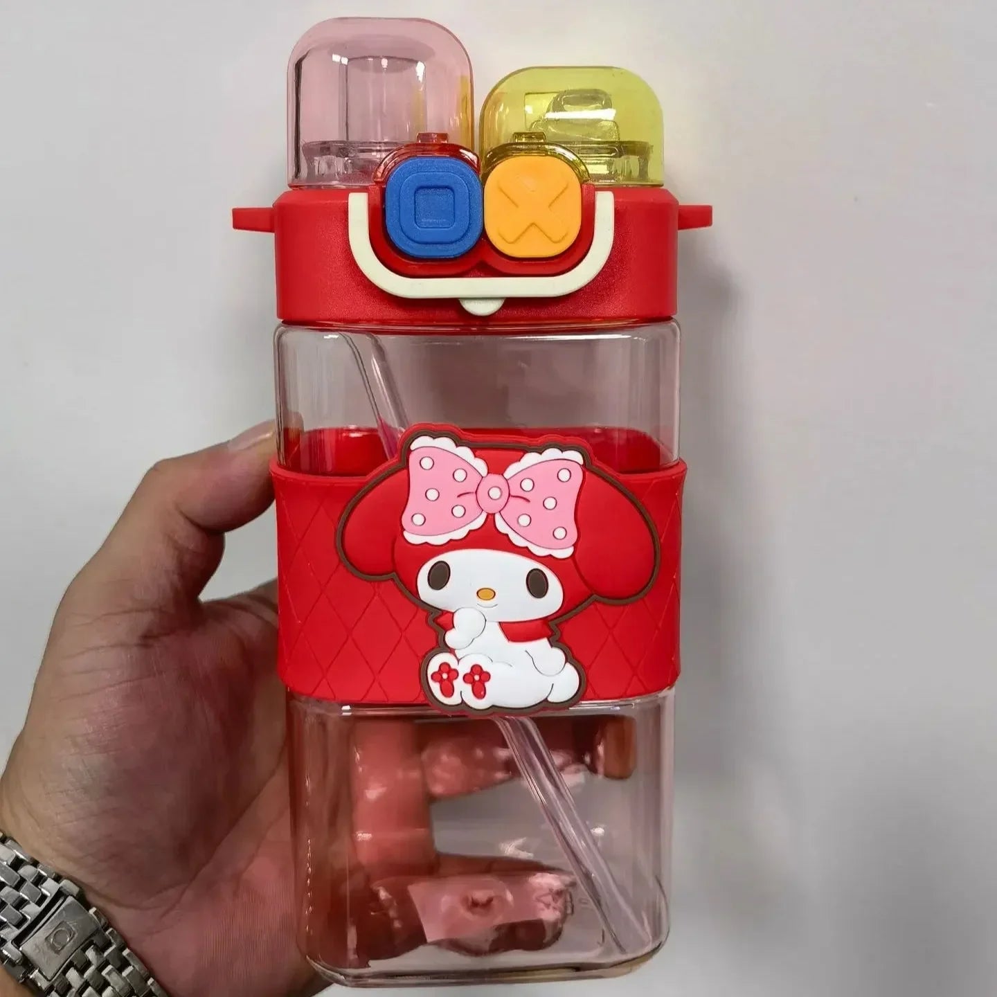 Double-Drink Straw Cup Water Bottle (580 ml)