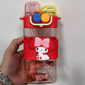 Double-Drink Straw Cup Water Bottle (580 ml)