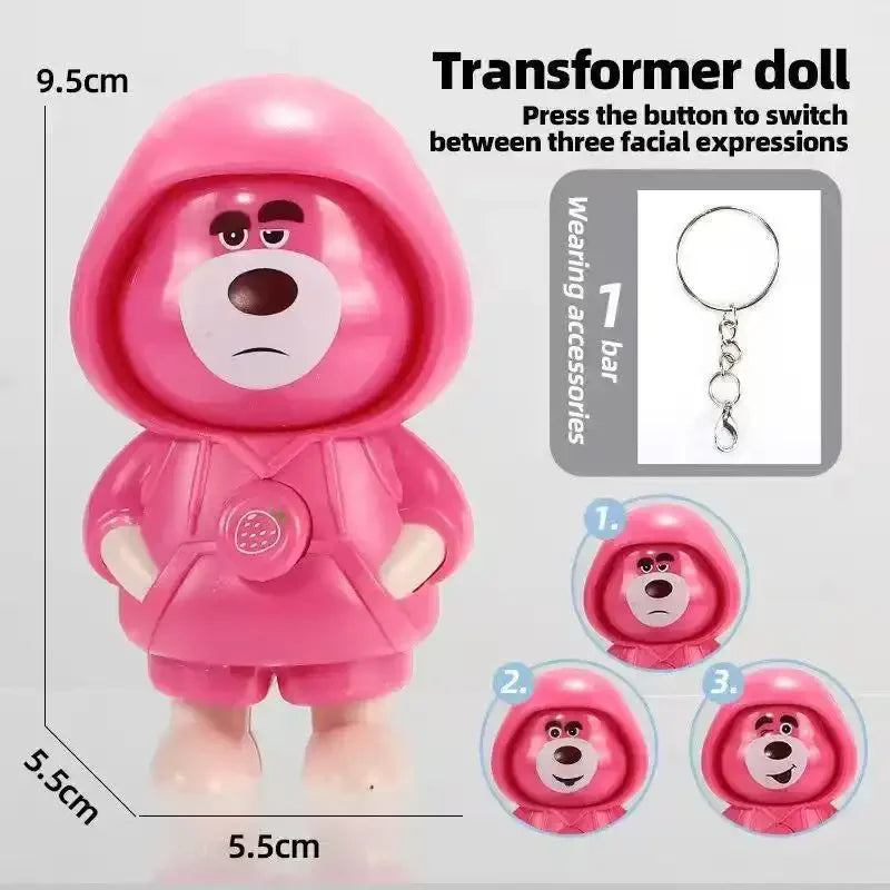 Strawberry Bear Face-Changing Keychain - KawaiWorld