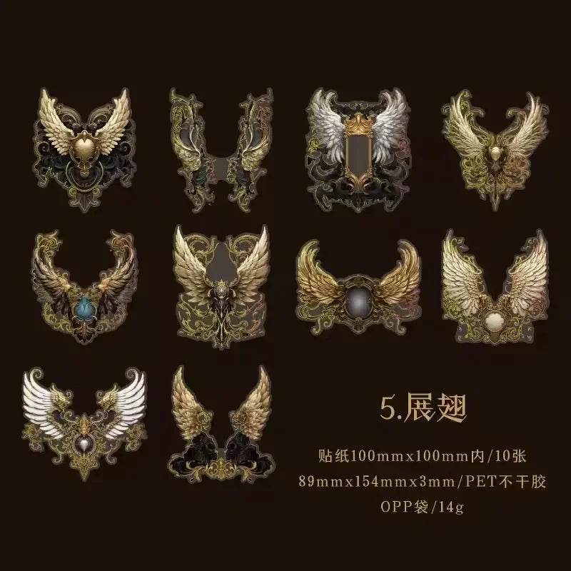 Gilded Mythology Premium Sticker Pack (10 Pcs) - KawaiWorld