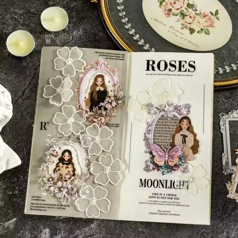 Lace Dream Frame Collage Sticker Pack (10 Pcs) - KawaiWorld