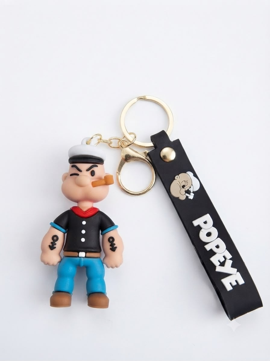 Classic Popeye the Sailor Man 3D Silicone Keychain
