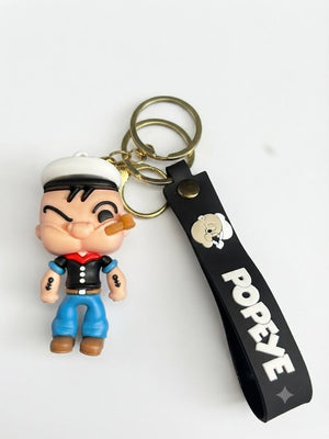 Classic Popeye the Sailor Man 3D Silicone Keychain