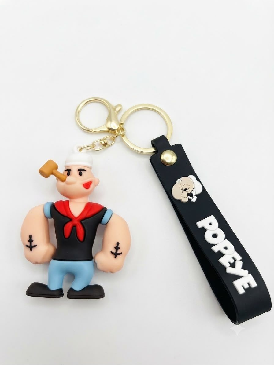 Classic Popeye the Sailor Man 3D Silicone Keychain