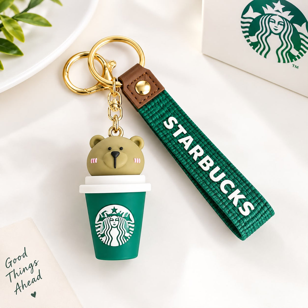 Starbucks Barista Bear 3D Silicone Keychain