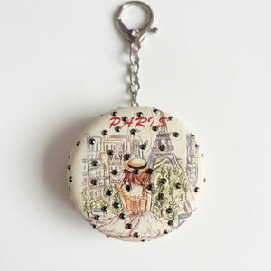 Parisian Romance Pocket Mirror Keychain