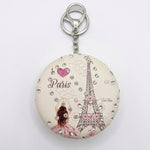 Parisian Romance Pocket Mirror Keychain