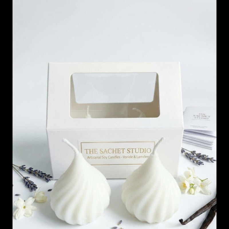 Artisan Ivory Swirled Modak Candle