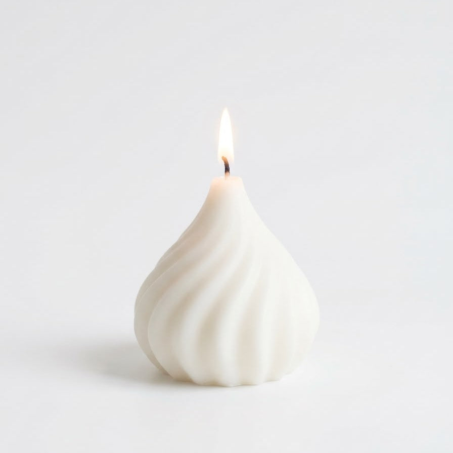 Artisan Ivory Swirled Modak Candle