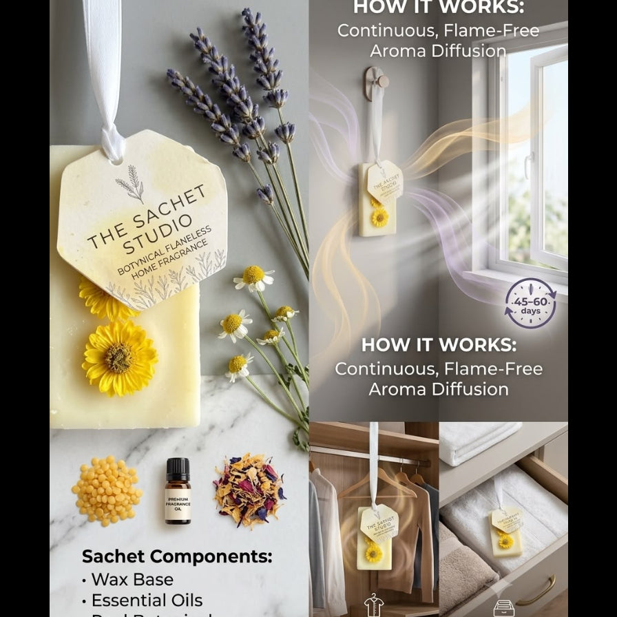 Botanical Lavender Wax Sachet & Flameless Freshener