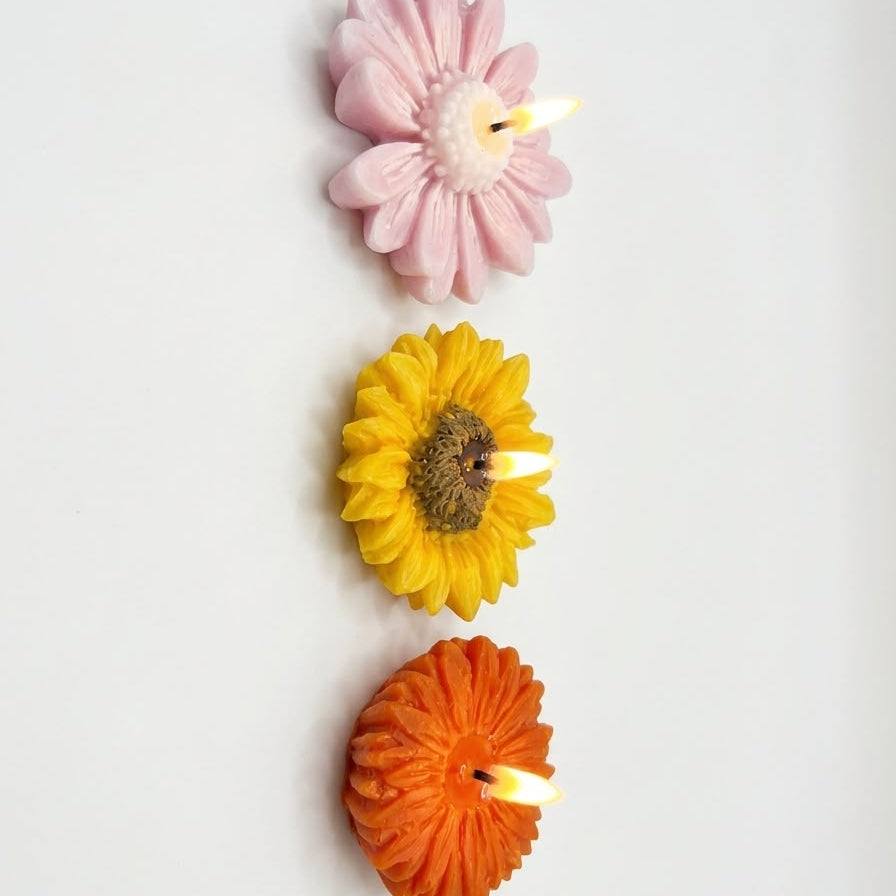 Floral Blossom Sculptural Candle Set