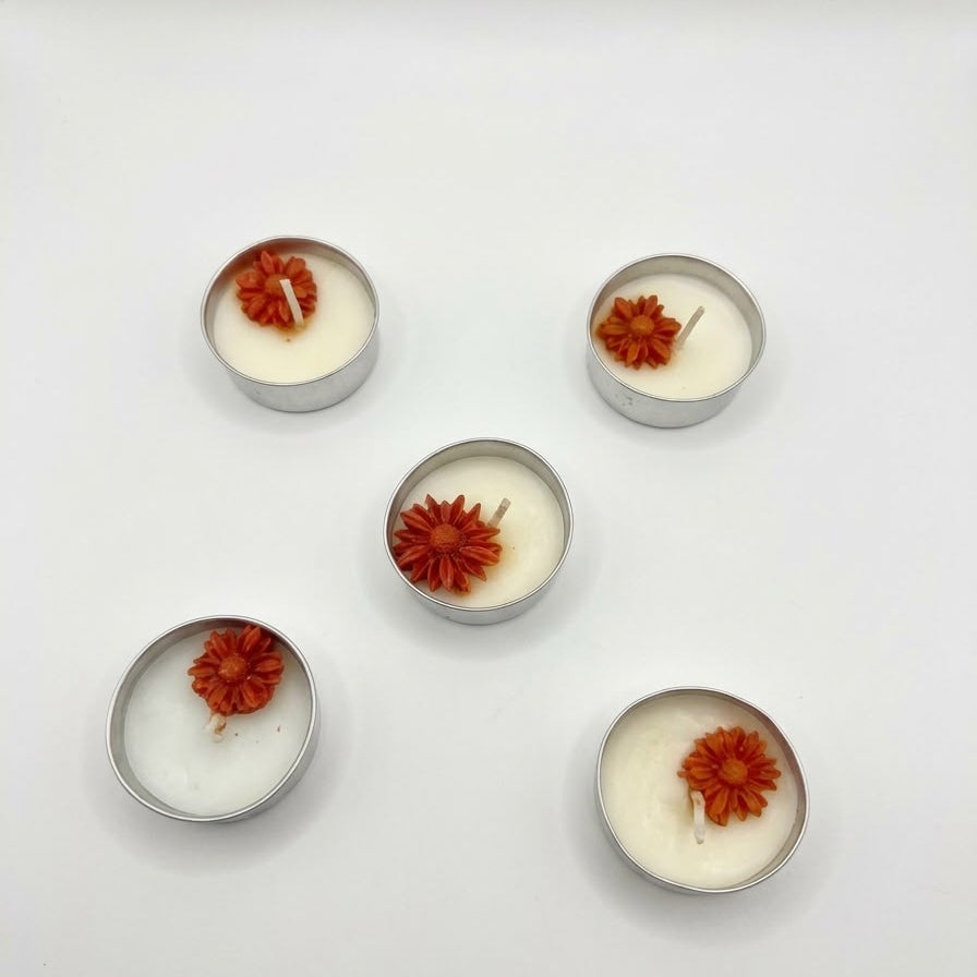Floral T-Light Embedded Tealight Candle Set