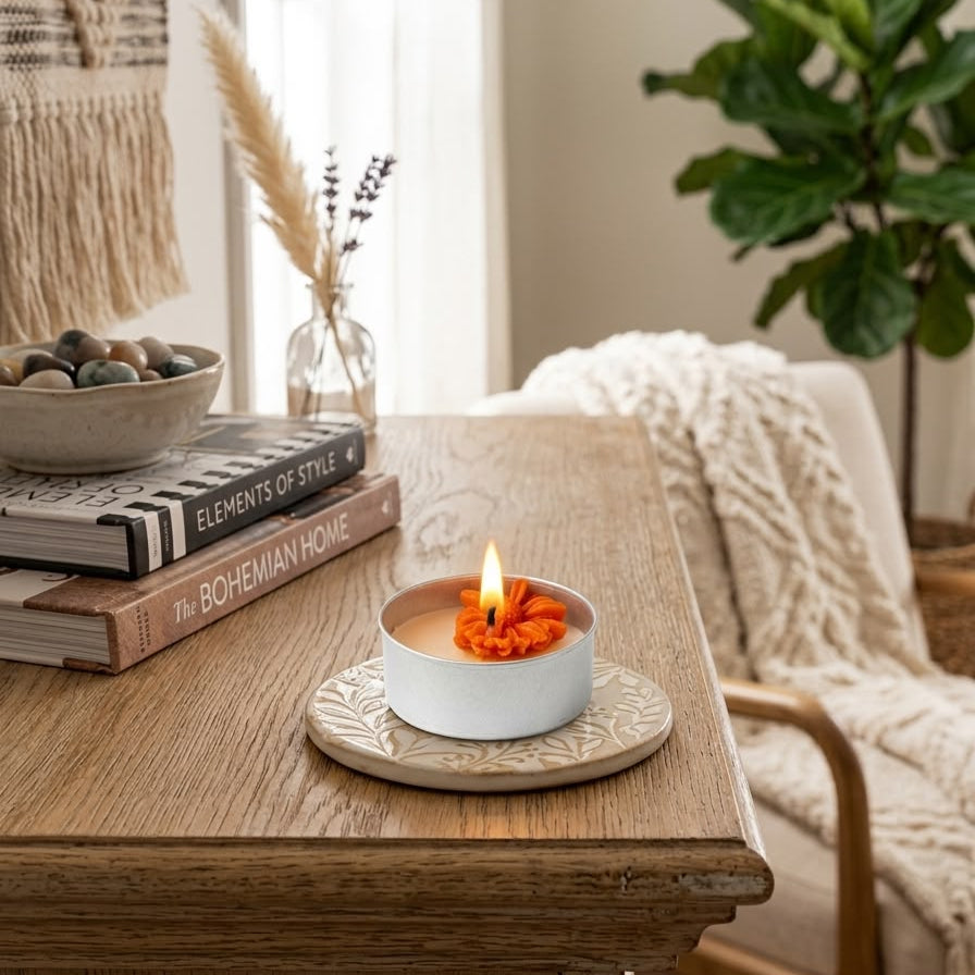 Floral T-Light Embedded Tealight Candle Set