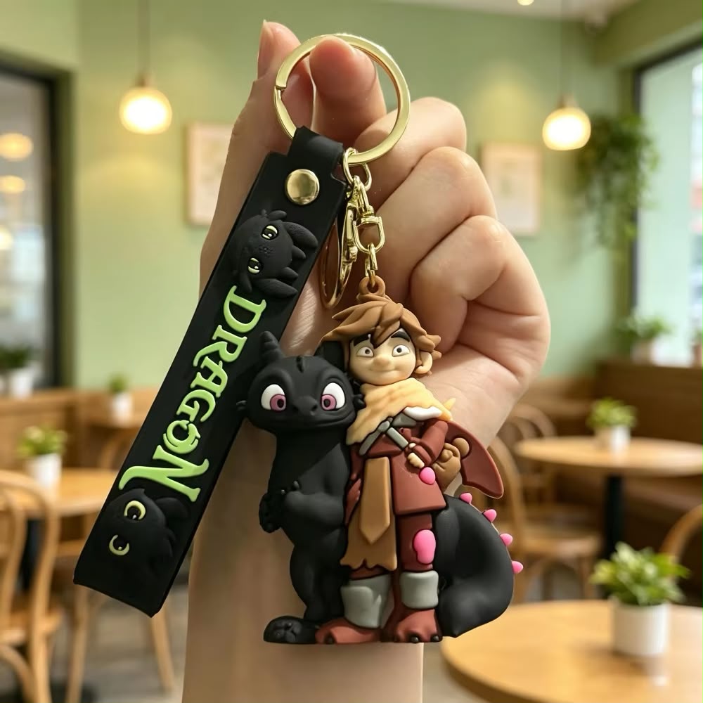 Dragon Rider 3D Silicone Character Keychain & Bag Charm