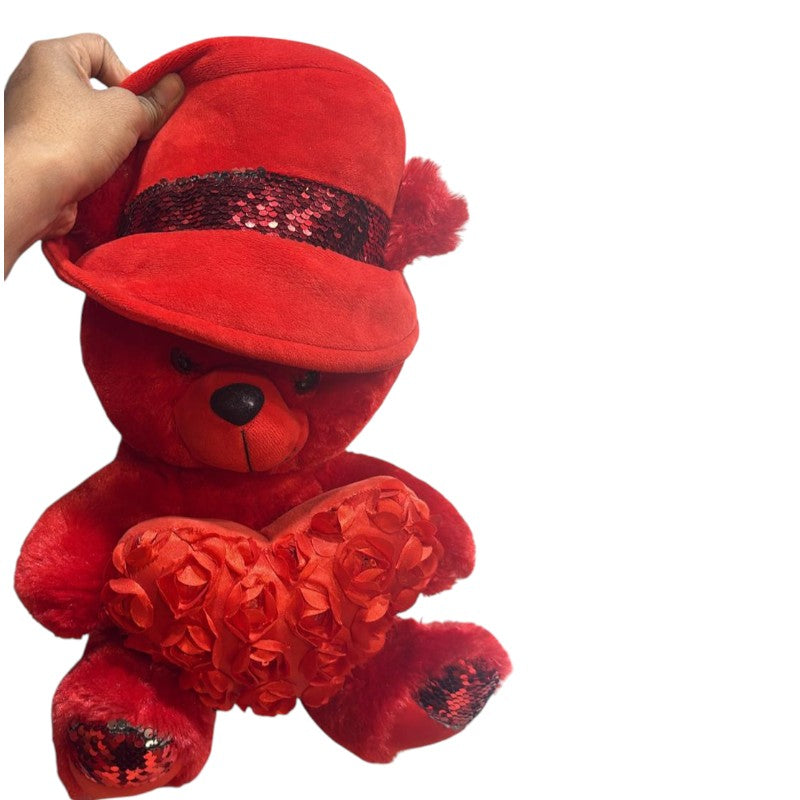 Aesthetic Red Love Bear Plush Toy - KawaiWorld