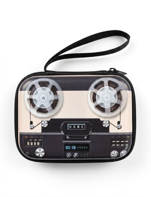Retro Nostalgia Hard-Shell Mini Pouch & Earphone Organizer