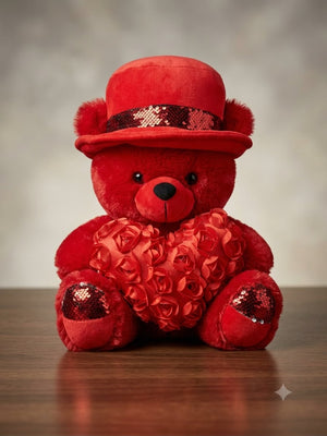 Aesthetic Red Love Bear Plush Toy