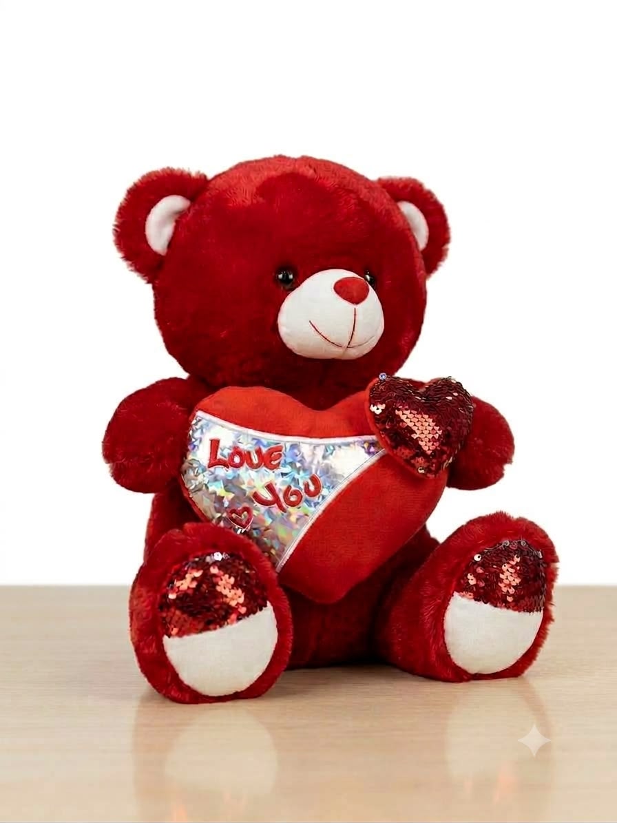 Aesthetic Red Love Bear Plush Toy