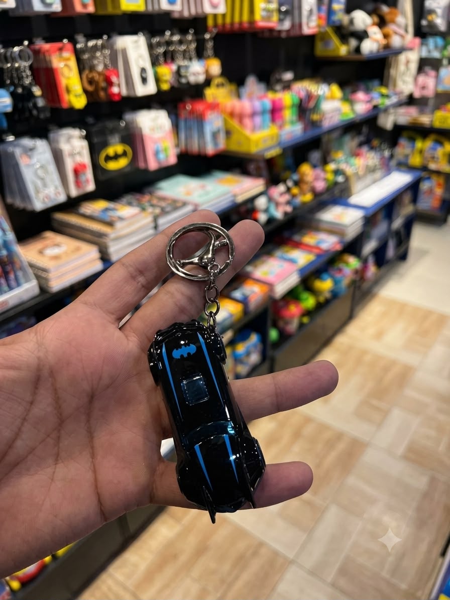 Batman Batmobile Die-Cast Metal Car Keychain
