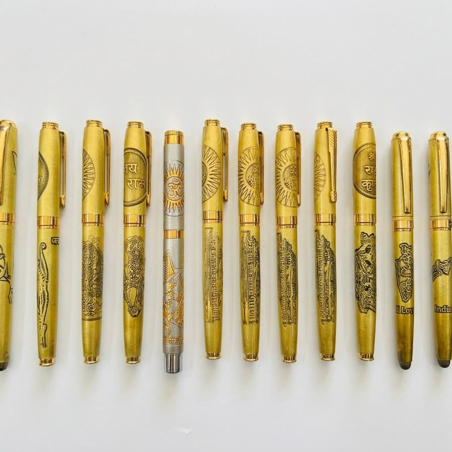 Luxury Metallic Engraved Religious & Cultural Executive Rollerball Pen (Extended Edition)