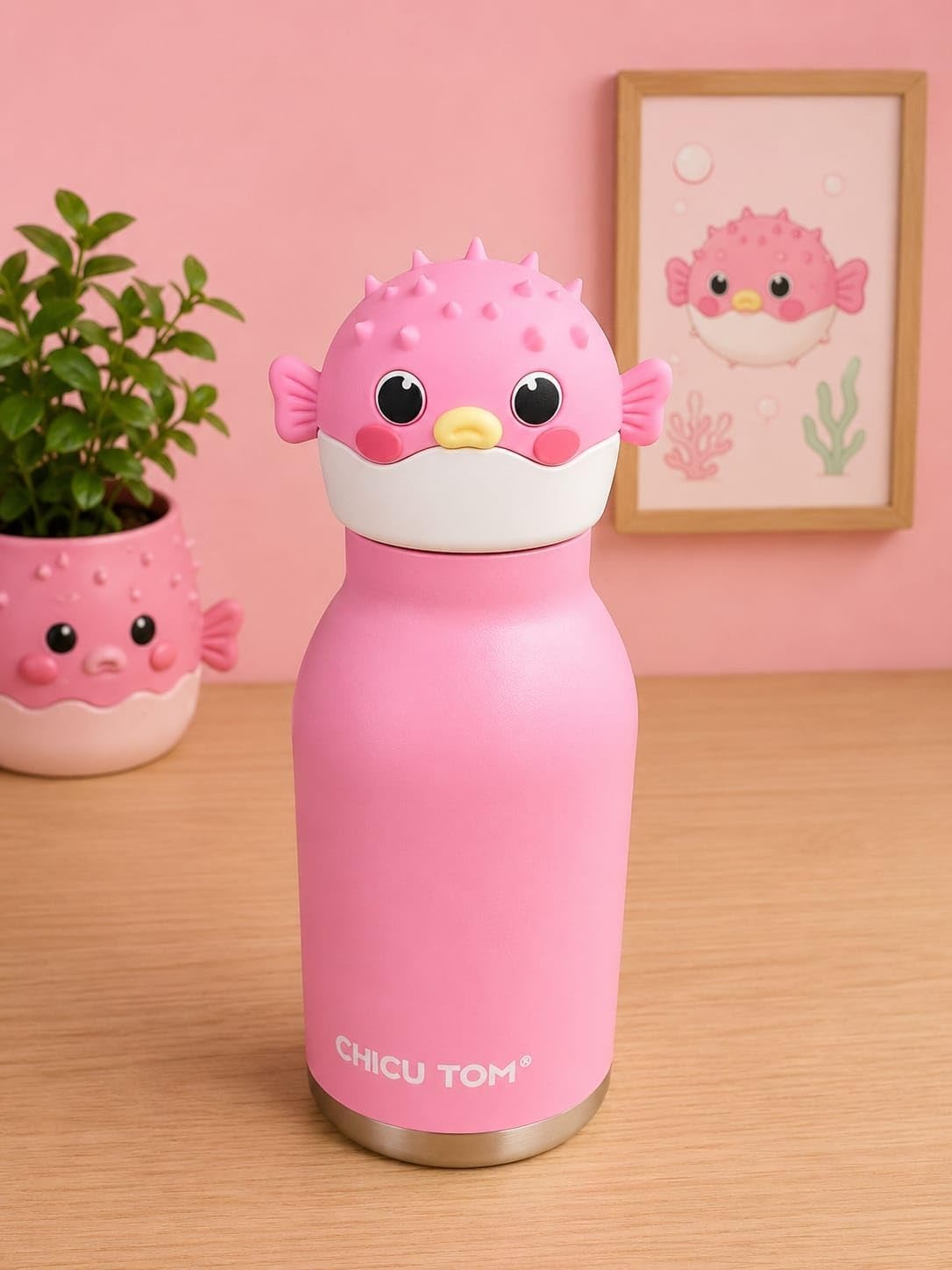 The Safari Friends Cute Cartoon Animal Insulated Water Bottle for Kids