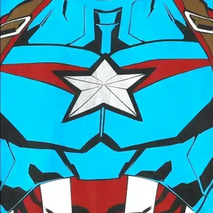 Captain America Print Round-Neck T-shirt - KawaiWorld