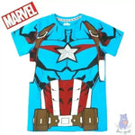 Captain America Print Round-Neck T-shirt - KawaiWorld