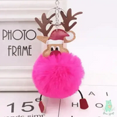 Christmas Fawn Plush Ball Keychain - KawaiWorld