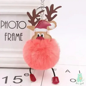 Christmas Fawn Plush Ball Keychain - KawaiWorld
