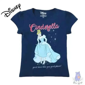 Cinderella Print Round-Neck T-shirt - KawaiWorld