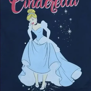 Cinderella Print Round-Neck T-shirt - KawaiWorld