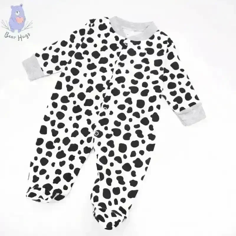 Cow Print Sleeping Suit / Romper (3 pcs) - KawaiWorld