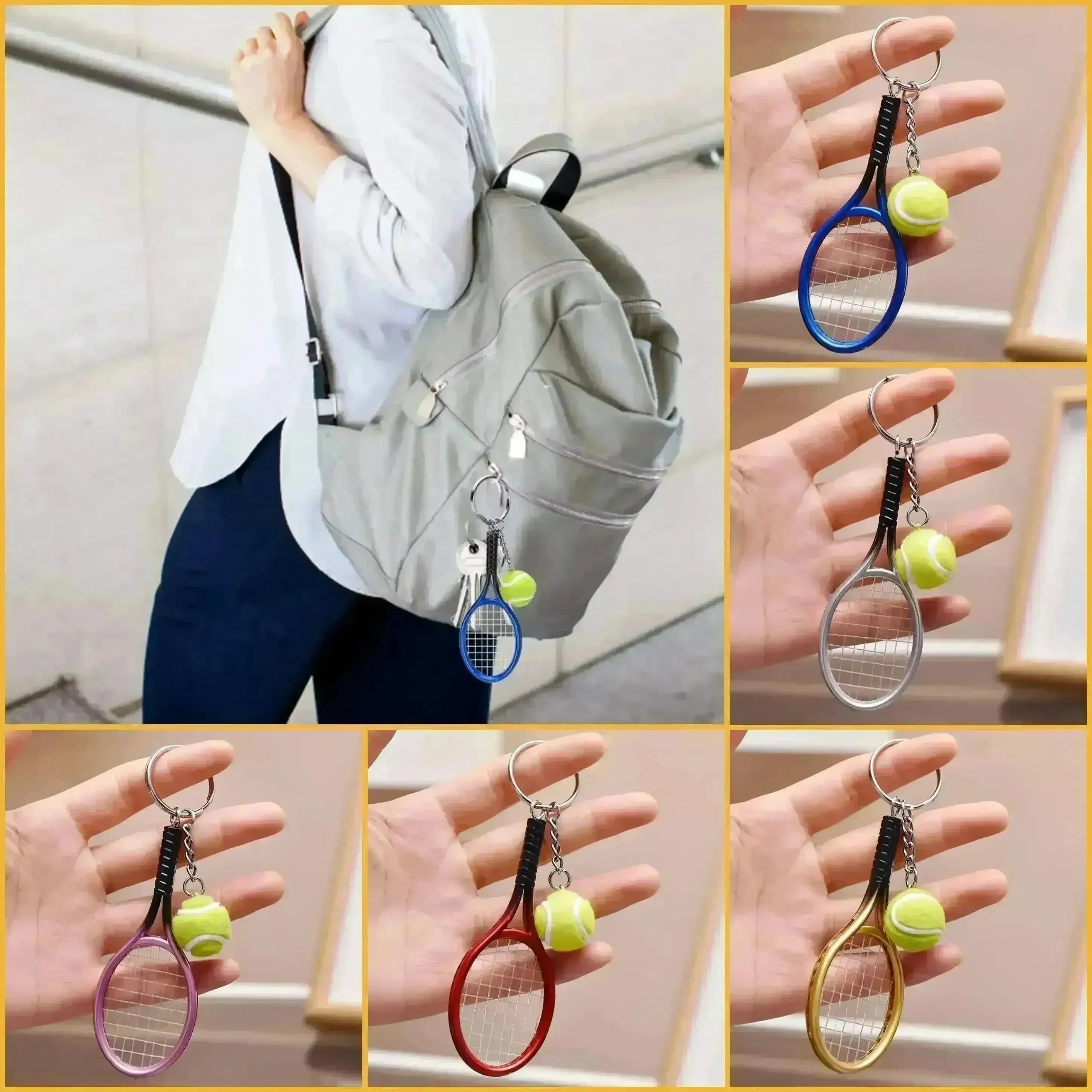 Love-All Lobs Tennis Racket & Ball Keychain - KawaiWorld
