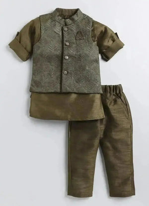 Embroidered Jacket Kurta Set - KawaiWorld