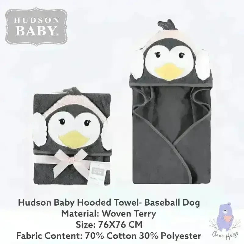 Hudson Baby Hooded Towel (Earmuff Penguin) - KawaiWorld