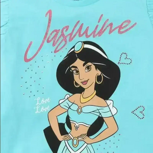 Jasmine Print Round-Neck T-shirt - KawaiWorld
