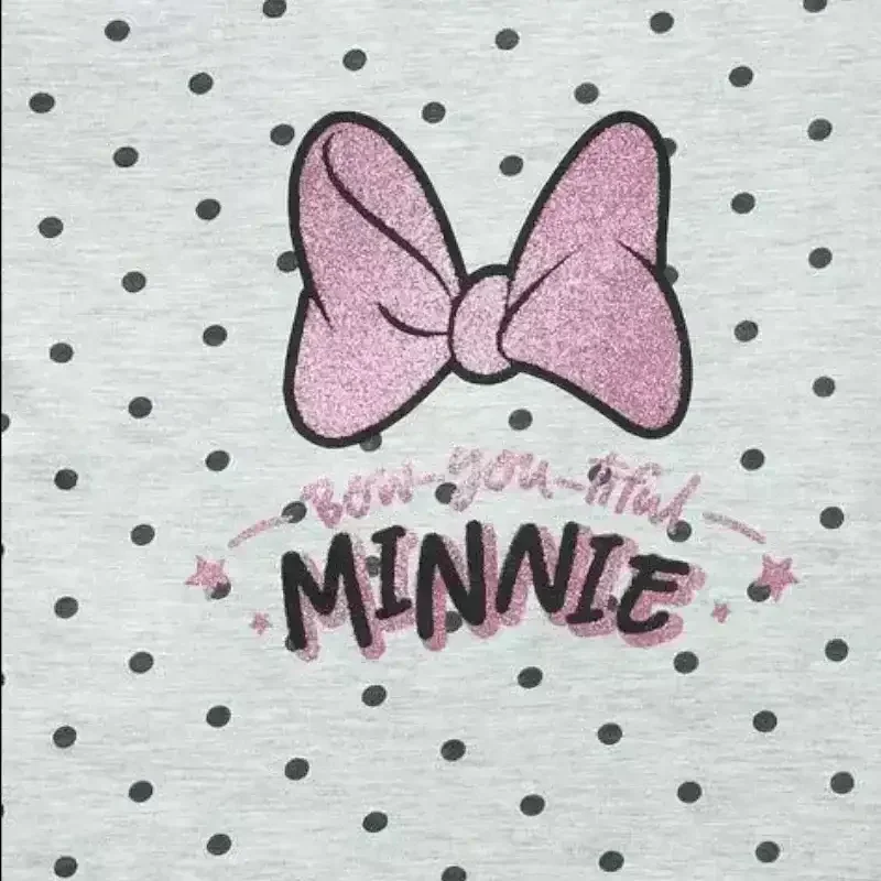 Minnie Mouse Print Round-Neck T-shirt - KawaiWorld
