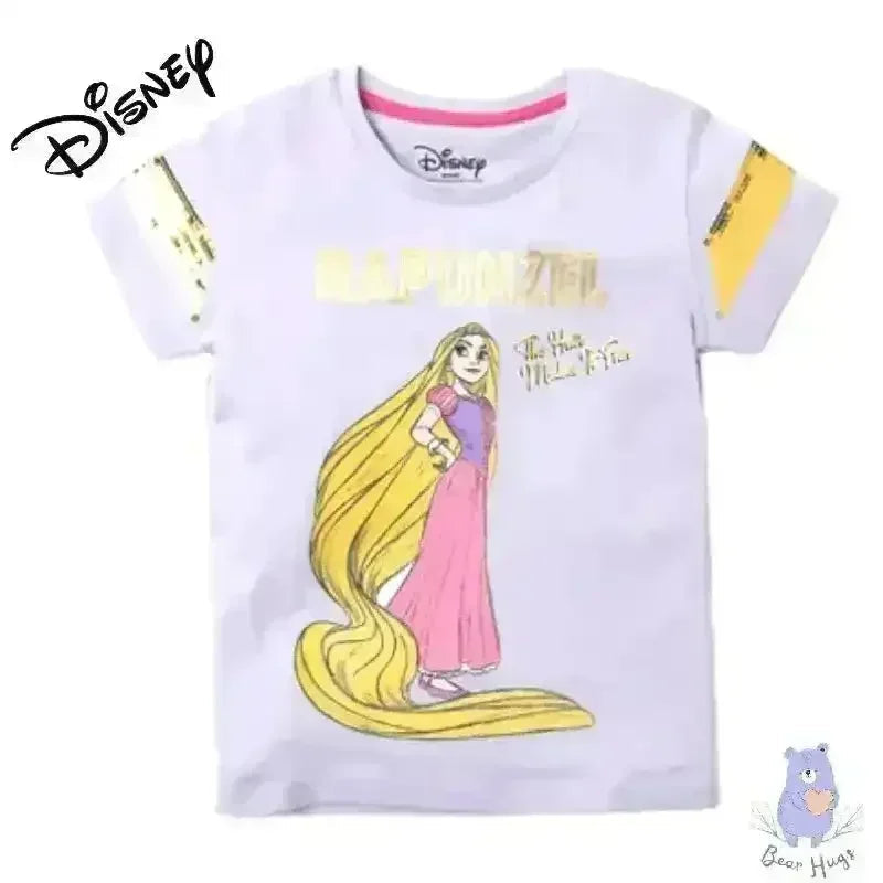 Rapunzel Print Round-Neck T-shirt - KawaiWorld